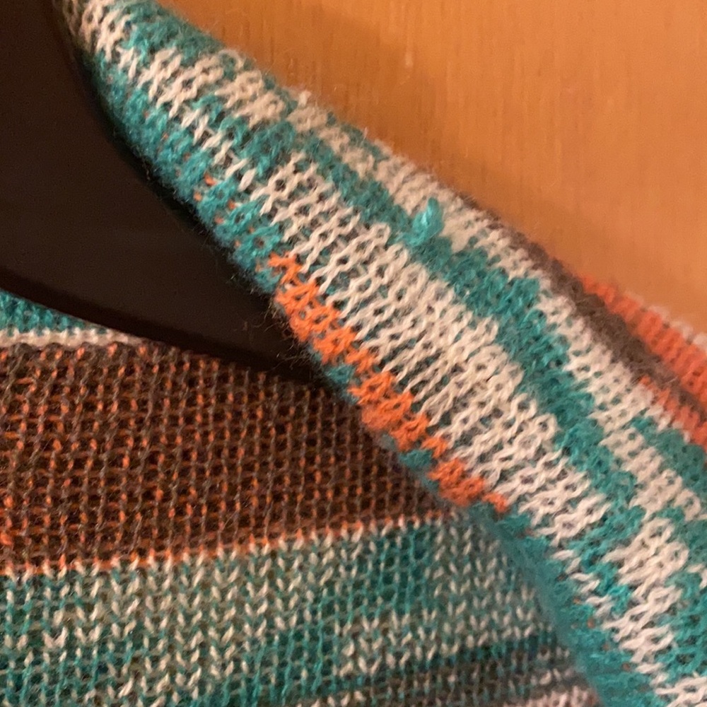 B Sharp Mohair Acrylic Open Front Aztec Tribal Southwestern Cardigan Sweater L - Picture 6 of 10
